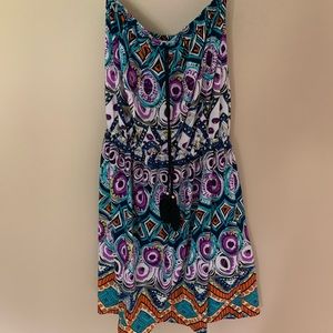 Strapless Tribal Print Sundress